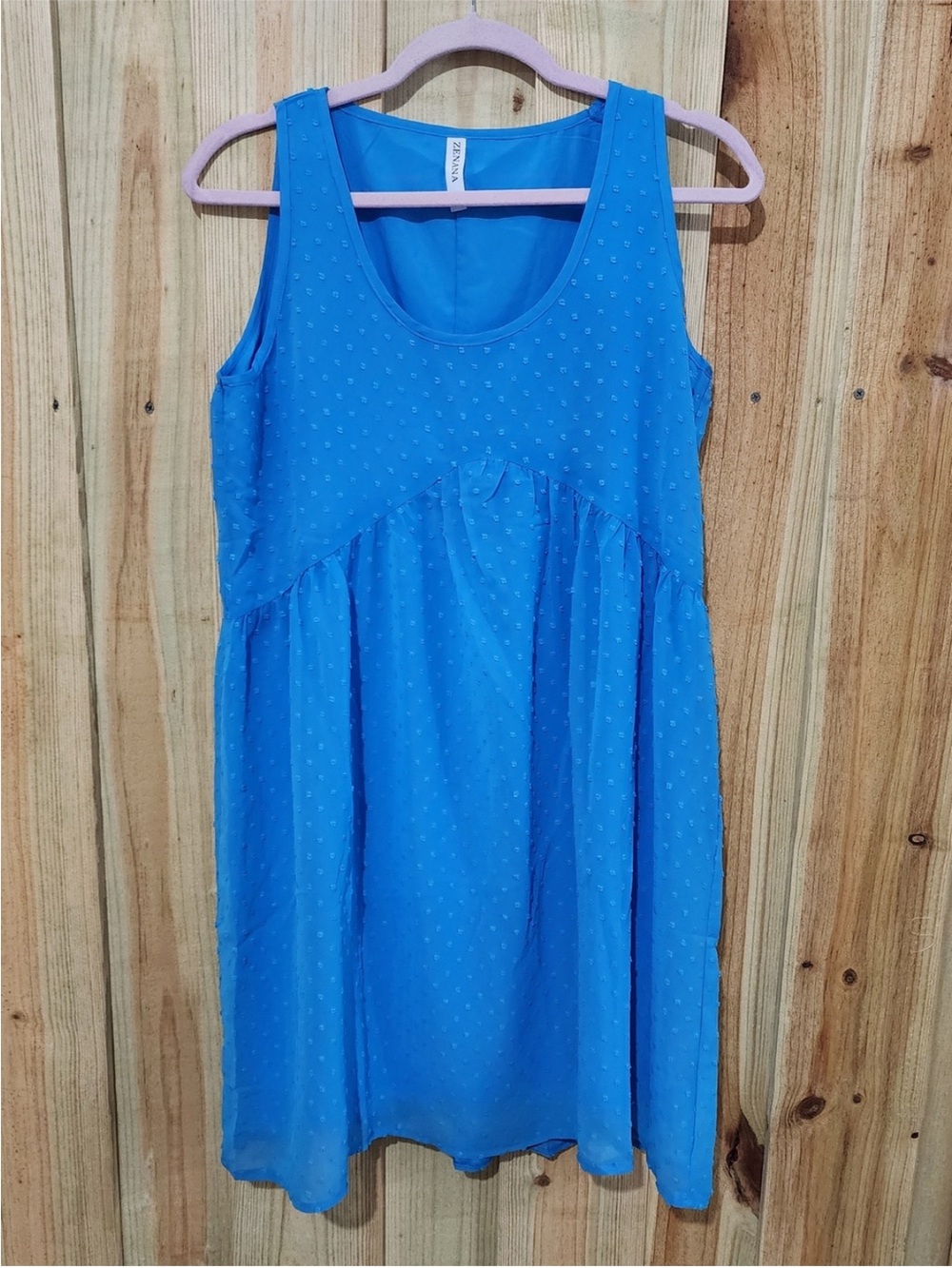 Zenana Outfitters Bright Blue Sleeveless Casual Dress